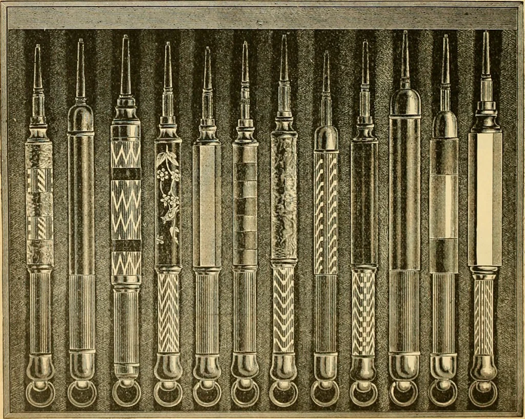 An illustration from 13th annual illustrated catalog, 1889 ... containing illustrations and prices of a few leading and staple styles of diamonds, watches, jewelry, silverware, clocks, canes, umbrellas, opera glasses, gold spectacles, eye glasses, etc., 1889, leaf 293