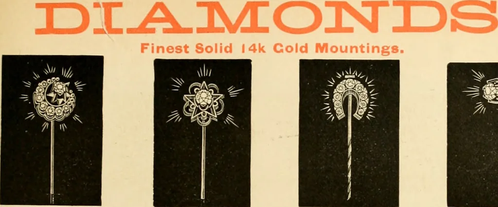 An illustration from 13th annual illustrated catalog, 1889 ... containing illustrations and prices of a few leading and staple styles of diamonds, watches, jewelry, silverware, clocks, canes, umbrellas, opera glasses, gold spectacles, eye glasses, etc., 1889, leaf 308