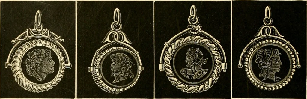 An illustration from 13th annual illustrated catalog, 1889 ... containing illustrations and prices of a few leading and staple styles of diamonds, watches, jewelry, silverware, clocks, canes, umbrellas, opera glasses, gold spectacles, eye glasses, etc., 1889, leaf 313