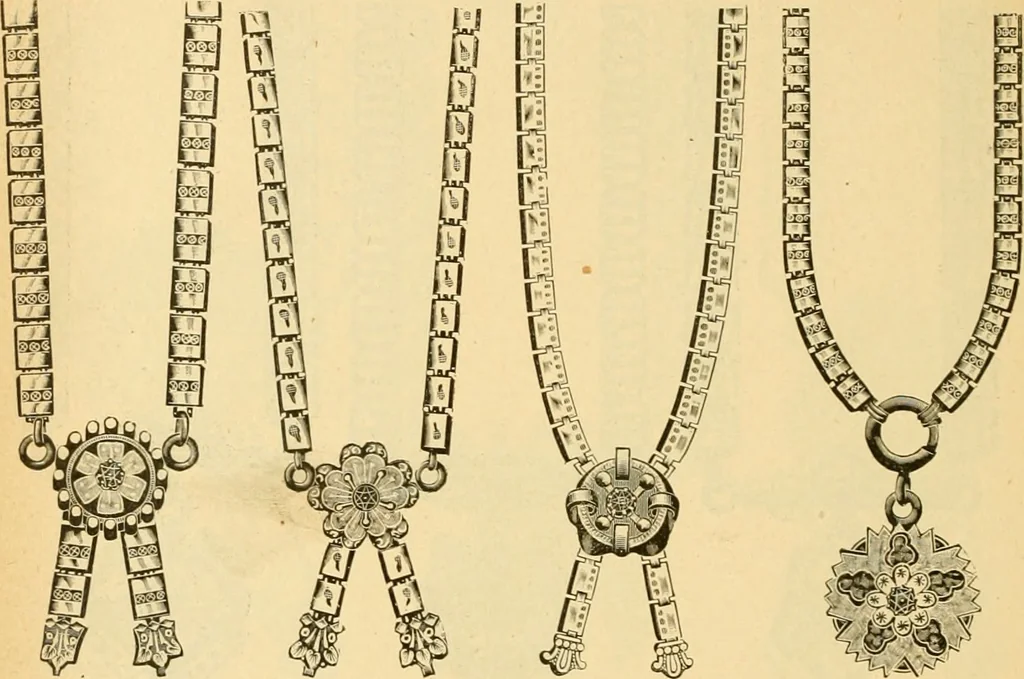An illustration from 13th annual illustrated catalog, 1889 ... containing illustrations and prices of a few leading and staple styles of diamonds, watches, jewelry, silverware, clocks, canes, umbrellas, opera glasses, gold spectacles, eye glasses, etc., 1889, leaf 331