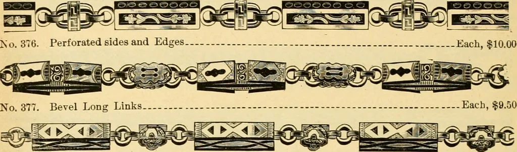 An illustration from 13th annual illustrated catalog, 1889 ... containing illustrations and prices of a few leading and staple styles of diamonds, watches, jewelry, silverware, clocks, canes, umbrellas, opera glasses, gold spectacles, eye glasses, etc., 1889, leaf 351