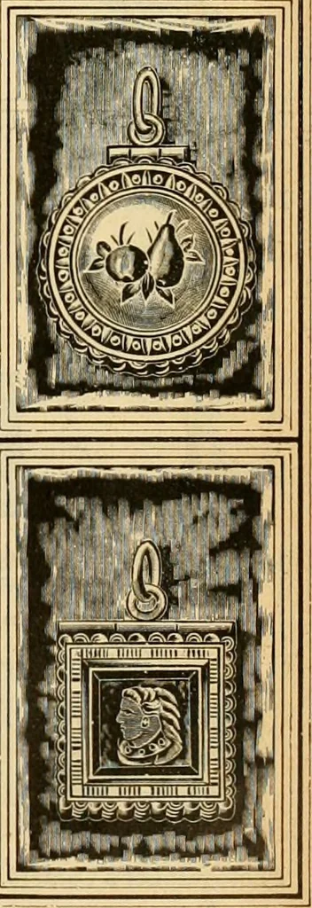 An illustration from 13th annual illustrated catalog, 1889 ... containing illustrations and prices of a few leading and staple styles of diamonds, watches, jewelry, silverware, clocks, canes, umbrellas, opera glasses, gold spectacles, eye glasses, etc., 1889, leaf 382