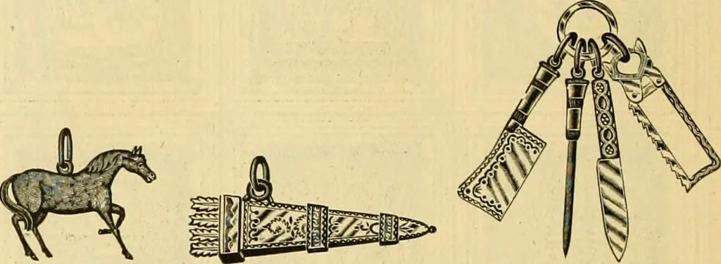 An illustration from 13th annual illustrated catalog, 1889 ... containing illustrations and prices of a few leading and staple styles of diamonds, watches, jewelry, silverware, clocks, canes, umbrellas, opera glasses, gold spectacles, eye glasses, etc., 1889, leaf 383