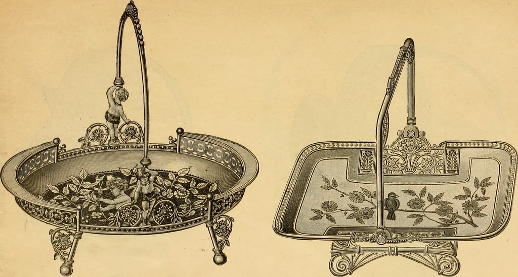 An illustration from 13th annual illustrated catalog, 1889 ... containing illustrations and prices of a few leading and staple styles of diamonds, watches, jewelry, silverware, clocks, canes, umbrellas, opera glasses, gold spectacles, eye glasses, etc., 1889, leaf 40