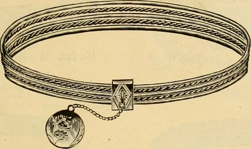 An illustration from 13th annual illustrated catalog, 1889 ... containing illustrations and prices of a few leading and staple styles of diamonds, watches, jewelry, silverware, clocks, canes, umbrellas, opera glasses, gold spectacles, eye glasses, etc., 1889, leaf 406