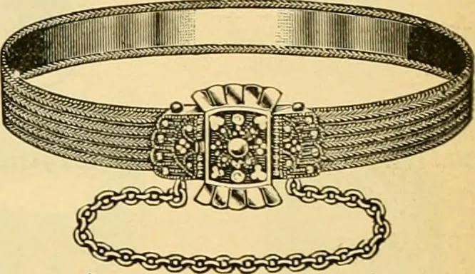An illustration from 13th annual illustrated catalog, 1889 ... containing illustrations and prices of a few leading and staple styles of diamonds, watches, jewelry, silverware, clocks, canes, umbrellas, opera glasses, gold spectacles, eye glasses, etc., 1889, leaf 407