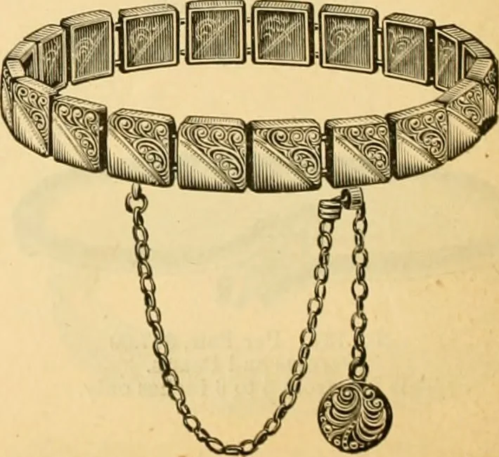 An illustration from 13th annual illustrated catalog, 1889 ... containing illustrations and prices of a few leading and staple styles of diamonds, watches, jewelry, silverware, clocks, canes, umbrellas, opera glasses, gold spectacles, eye glasses, etc., 1889, leaf 409