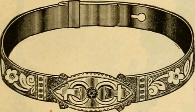 An illustration from 13th annual illustrated catalog, 1889 ... containing illustrations and prices of a few leading and staple styles of diamonds, watches, jewelry, silverware, clocks, canes, umbrellas, opera glasses, gold spectacles, eye glasses, etc., 1889, leaf 412