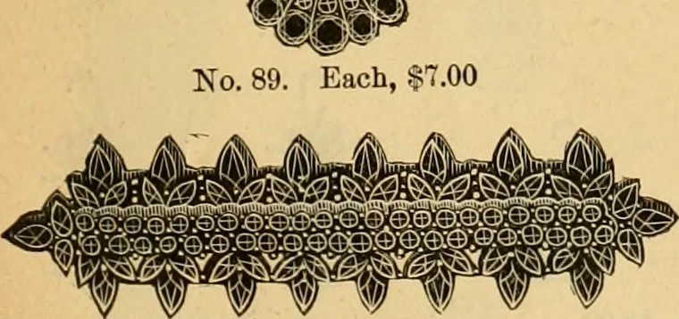 An illustration from 13th annual illustrated catalog, 1889 ... containing illustrations and prices of a few leading and staple styles of diamonds, watches, jewelry, silverware, clocks, canes, umbrellas, opera glasses, gold spectacles, eye glasses, etc., 1889, leaf 416