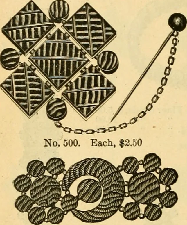 An illustration from 13th annual illustrated catalog, 1889 ... containing illustrations and prices of a few leading and staple styles of diamonds, watches, jewelry, silverware, clocks, canes, umbrellas, opera glasses, gold spectacles, eye glasses, etc., 1889, leaf 419