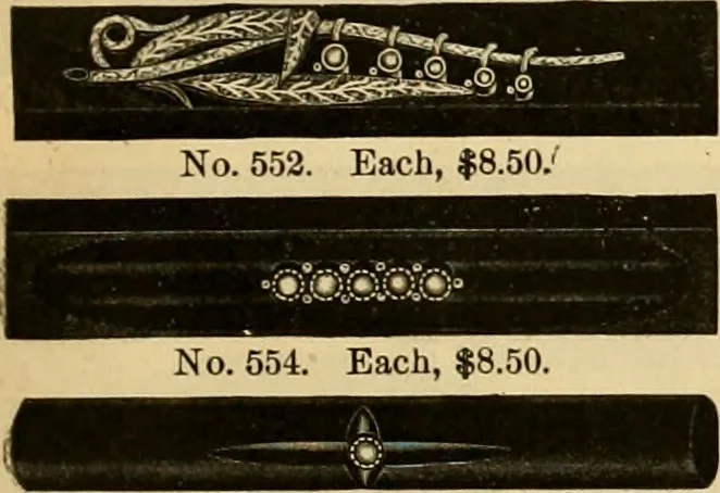 An illustration from 13th annual illustrated catalog, 1889 ... containing illustrations and prices of a few leading and staple styles of diamonds, watches, jewelry, silverware, clocks, canes, umbrellas, opera glasses, gold spectacles, eye glasses, etc., 1889, leaf 422