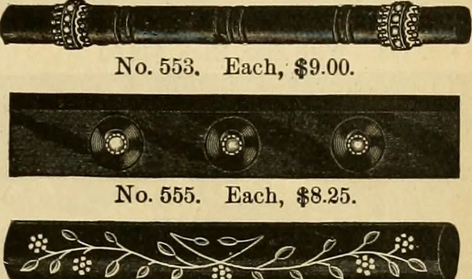 An illustration from 13th annual illustrated catalog, 1889 ... containing illustrations and prices of a few leading and staple styles of diamonds, watches, jewelry, silverware, clocks, canes, umbrellas, opera glasses, gold spectacles, eye glasses, etc., 1889, leaf 422