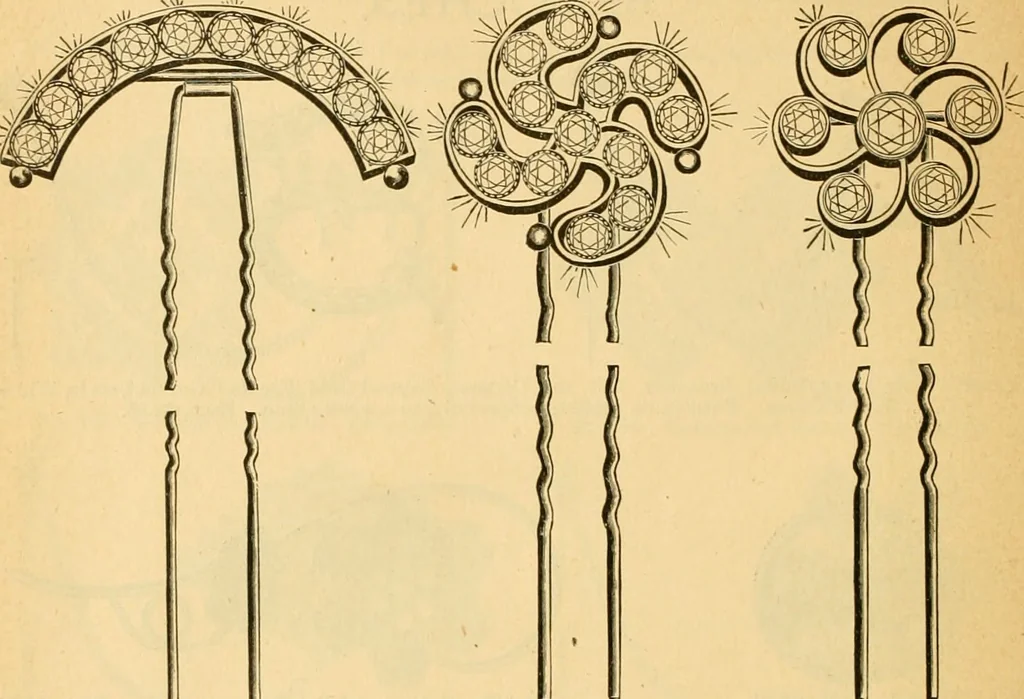 An illustration from 13th annual illustrated catalog, 1889 ... containing illustrations and prices of a few leading and staple styles of diamonds, watches, jewelry, silverware, clocks, canes, umbrellas, opera glasses, gold spectacles, eye glasses, etc., 1889, leaf 441