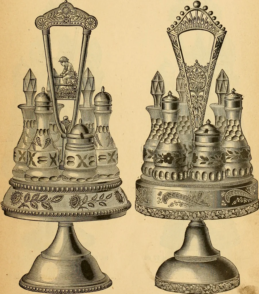 An illustration from 13th annual illustrated catalog, 1889 ... containing illustrations and prices of a few leading and staple styles of diamonds, watches, jewelry, silverware, clocks, canes, umbrellas, opera glasses, gold spectacles, eye glasses, etc., 1889, leaf 46