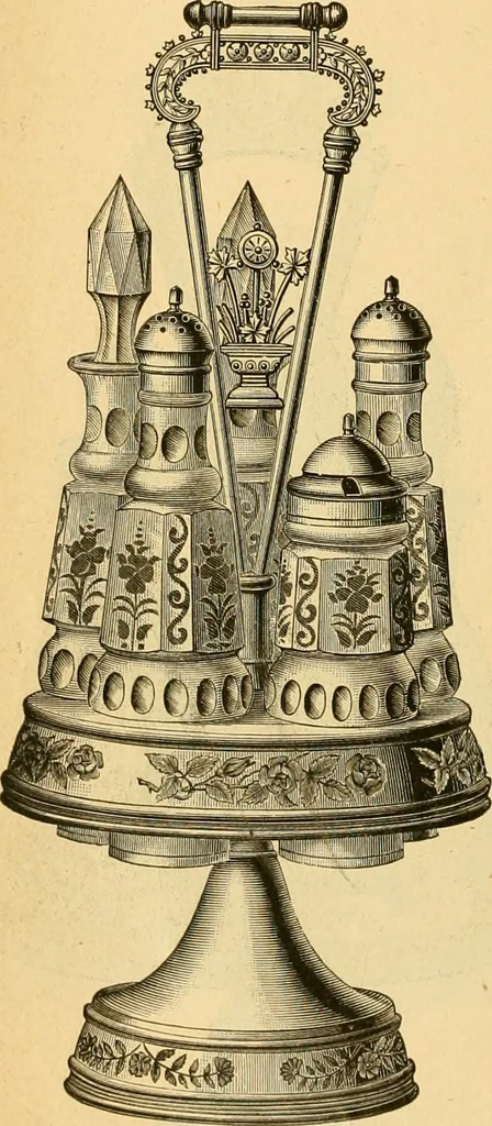 An illustration from 13th annual illustrated catalog, 1889 ... containing illustrations and prices of a few leading and staple styles of diamonds, watches, jewelry, silverware, clocks, canes, umbrellas, opera glasses, gold spectacles, eye glasses, etc., 1889, leaf 47