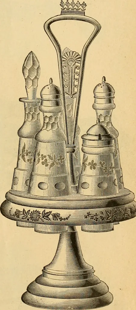 An illustration from 13th annual illustrated catalog, 1889 ... containing illustrations and prices of a few leading and staple styles of diamonds, watches, jewelry, silverware, clocks, canes, umbrellas, opera glasses, gold spectacles, eye glasses, etc., 1889, leaf 50