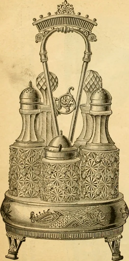 An illustration from 13th annual illustrated catalog, 1889 ... containing illustrations and prices of a few leading and staple styles of diamonds, watches, jewelry, silverware, clocks, canes, umbrellas, opera glasses, gold spectacles, eye glasses, etc., 1889, leaf 51