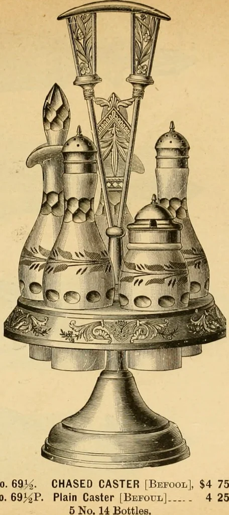 An illustration from 13th annual illustrated catalog, 1889 ... containing illustrations and prices of a few leading and staple styles of diamonds, watches, jewelry, silverware, clocks, canes, umbrellas, opera glasses, gold spectacles, eye glasses, etc., 1889, leaf 52