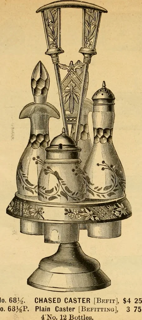 An illustration from 13th annual illustrated catalog, 1889 ... containing illustrations and prices of a few leading and staple styles of diamonds, watches, jewelry, silverware, clocks, canes, umbrellas, opera glasses, gold spectacles, eye glasses, etc., 1889, leaf 52