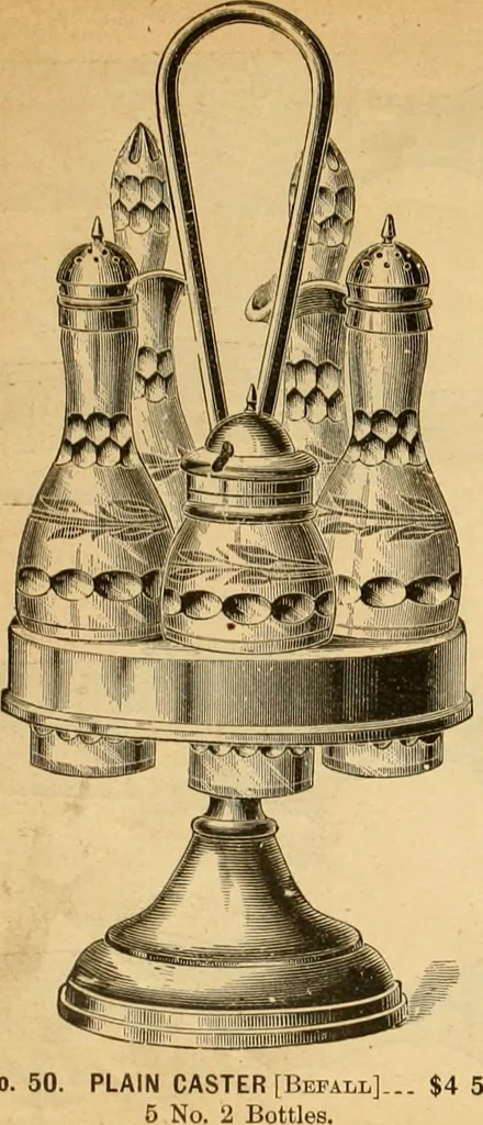 An illustration from 13th annual illustrated catalog, 1889 ... containing illustrations and prices of a few leading and staple styles of diamonds, watches, jewelry, silverware, clocks, canes, umbrellas, opera glasses, gold spectacles, eye glasses, etc., 1889, leaf 52