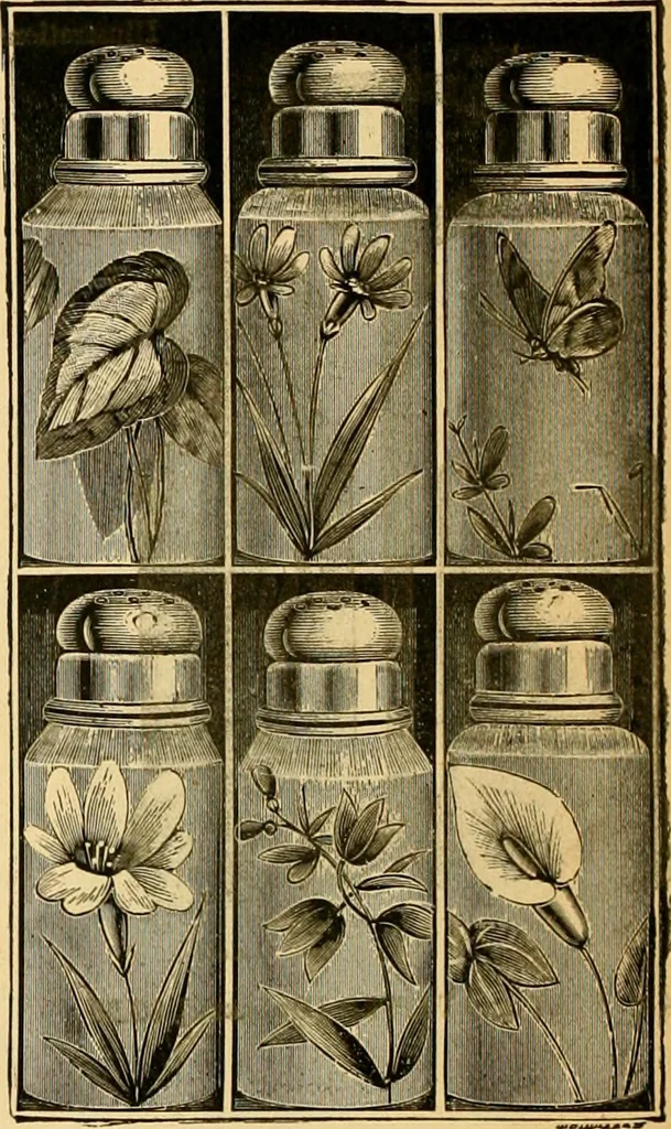 An illustration from 13th annual illustrated catalog, 1889 ... containing illustrations and prices of a few leading and staple styles of diamonds, watches, jewelry, silverware, clocks, canes, umbrellas, opera glasses, gold spectacles, eye glasses, etc., 1889, leaf 59
