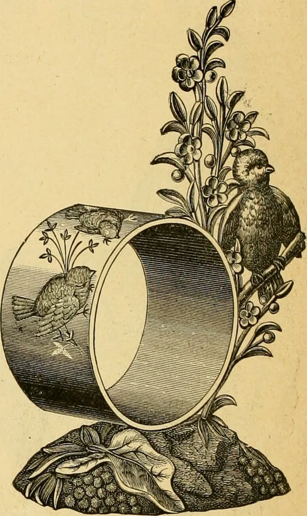 An illustration from 13th annual illustrated catalog, 1889 ... containing illustrations and prices of a few leading and staple styles of diamonds, watches, jewelry, silverware, clocks, canes, umbrellas, opera glasses, gold spectacles, eye glasses, etc., 1889, leaf 61