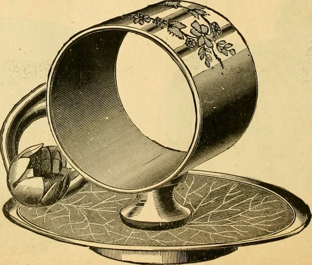 An illustration from 13th annual illustrated catalog, 1889 ... containing illustrations and prices of a few leading and staple styles of diamonds, watches, jewelry, silverware, clocks, canes, umbrellas, opera glasses, gold spectacles, eye glasses, etc., 1889, leaf 61