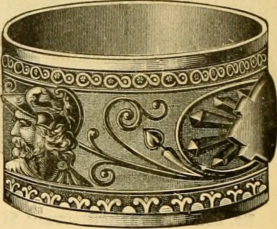 An illustration from 13th annual illustrated catalog, 1889 ... containing illustrations and prices of a few leading and staple styles of diamonds, watches, jewelry, silverware, clocks, canes, umbrellas, opera glasses, gold spectacles, eye glasses, etc., 1889, leaf 67