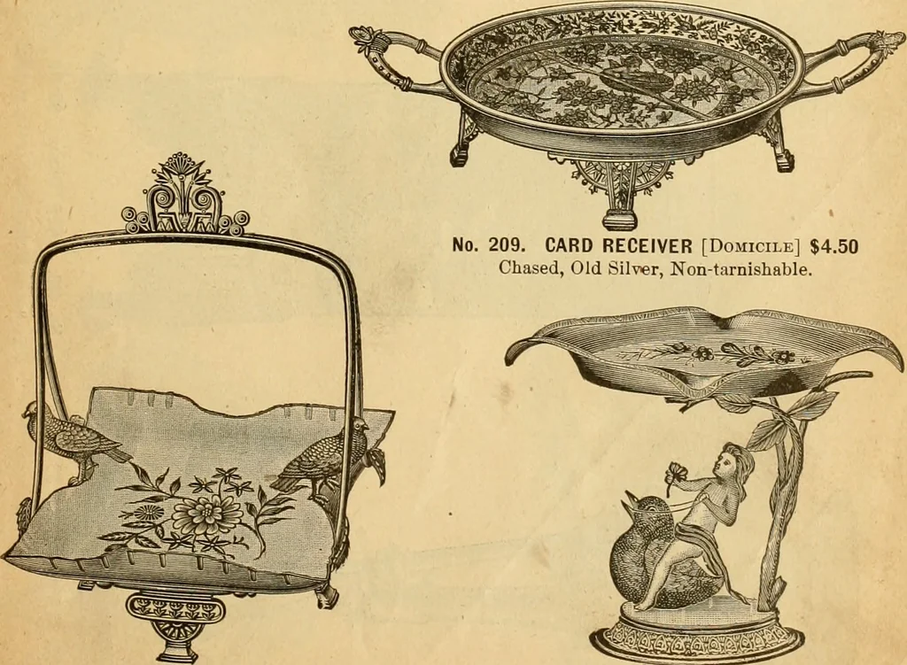 An illustration from 13th annual illustrated catalog, 1889 ... containing illustrations and prices of a few leading and staple styles of diamonds, watches, jewelry, silverware, clocks, canes, umbrellas, opera glasses, gold spectacles, eye glasses, etc., 1889, leaf 84