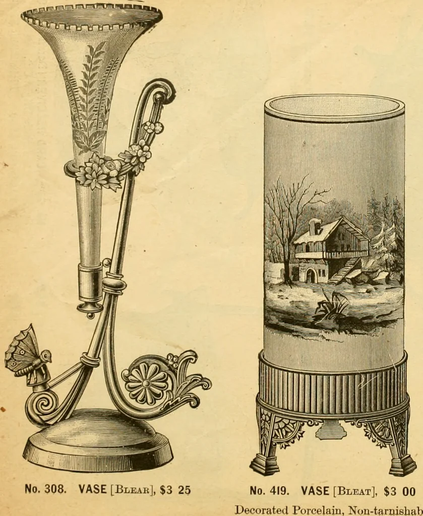 An illustration from 13th annual illustrated catalog, 1889 ... containing illustrations and prices of a few leading and staple styles of diamonds, watches, jewelry, silverware, clocks, canes, umbrellas, opera glasses, gold spectacles, eye glasses, etc., 1889, leaf 85