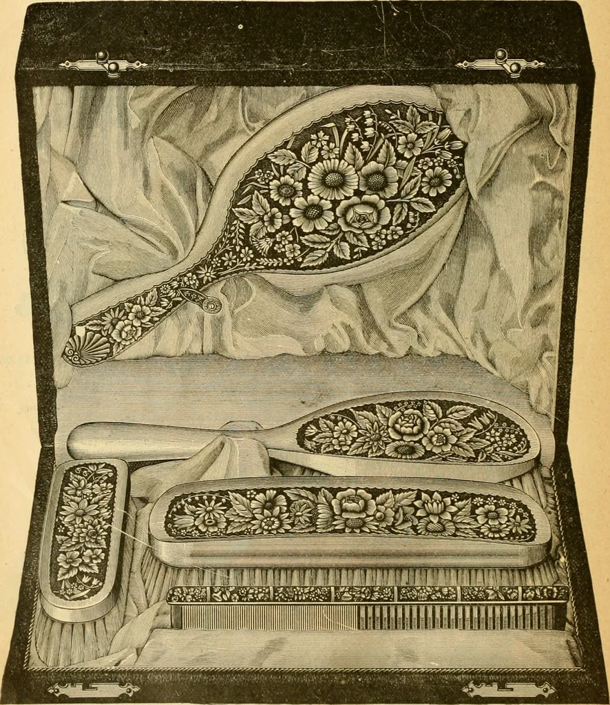 An illustration from 13th annual illustrated catalog, 1889 ... containing illustrations and prices of a few leading and staple styles of diamonds, watches, jewelry, silverware, clocks, canes, umbrellas, opera glasses, gold spectacles, eye glasses, etc., 1889, leaf 89