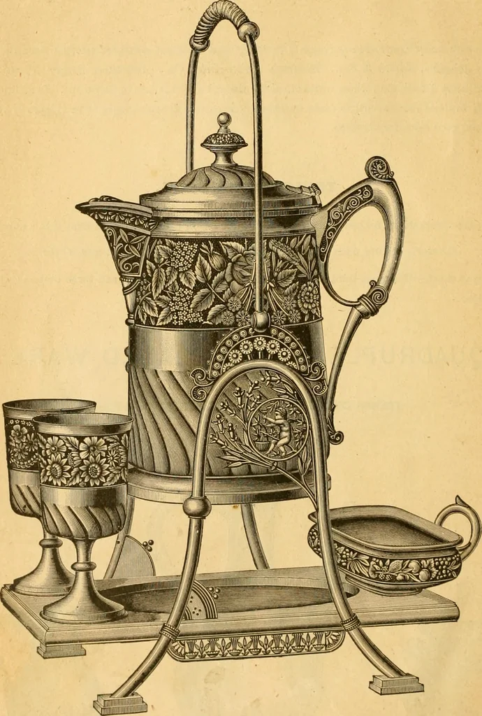 An illustration from 13th annual illustrated catalog, 1889 ... containing illustrations and prices of a few leading and staple styles of diamonds, watches, jewelry, silverware, clocks, canes, umbrellas, opera glasses, gold spectacles, eye glasses, etc., 1889, leaf 9