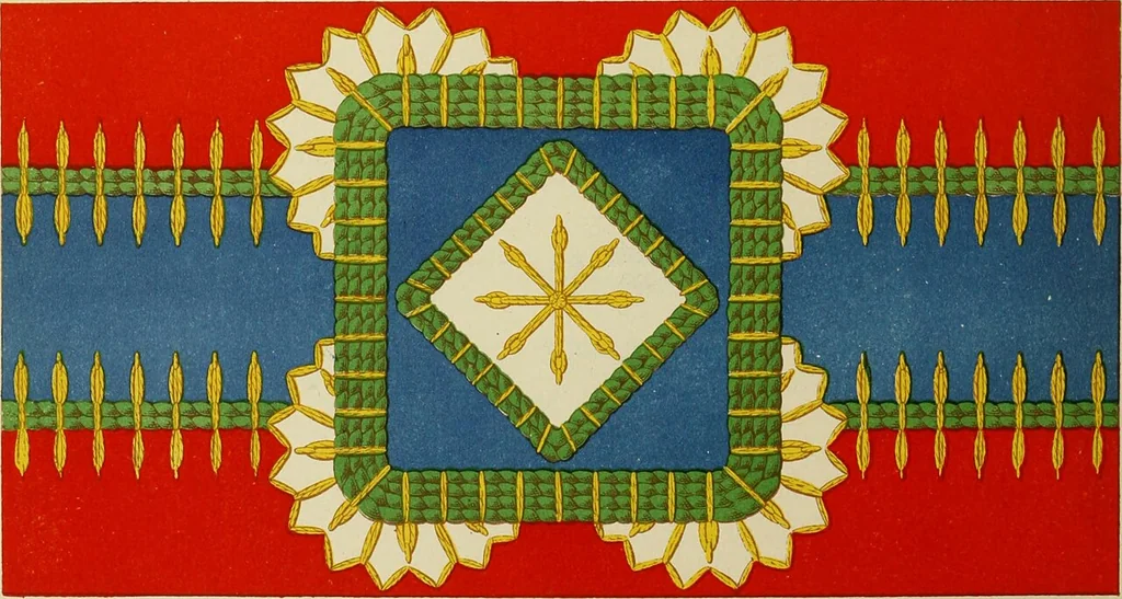 An illustration from The dictionary of needlework : an encyclopaedia of artistic, plain, and fancy needlework dealing fully with the details of all the stitches employed, the method of working, the materials used, the meaning of technical terms, and, where necessary, tracing the origin and history of the various works described, 1882, leaf 6