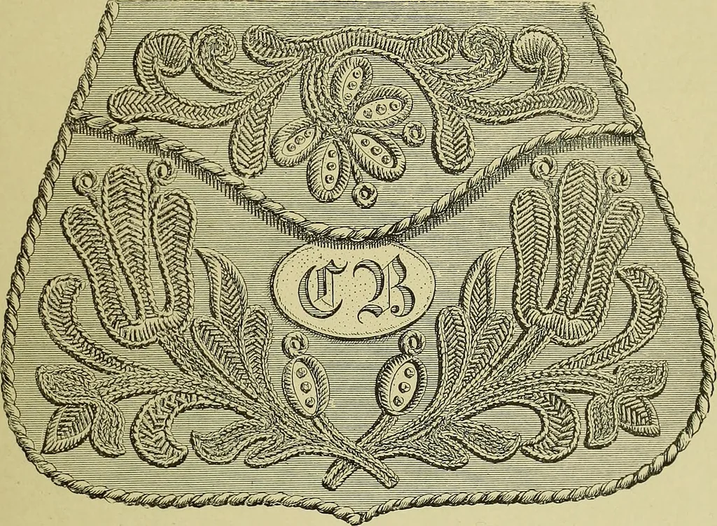 An illustration from The dictionary of needlework : an encyclopaedia of artistic, plain, and fancy needlework dealing fully with the details of all the stitches employed, the method of working, the materials used, the meaning of technical terms, and, where necessary, tracing the origin and history of the various works described, 1882, leaf 165