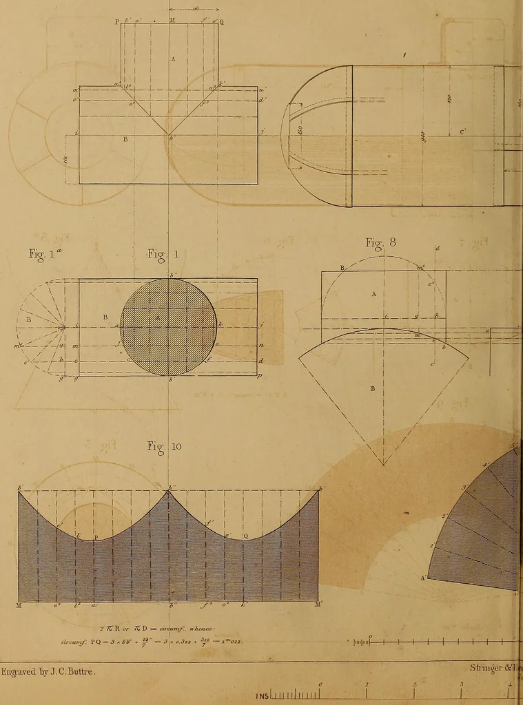 An illustration from The practical draughtsman's book of industrial design, and machinist's and engineer's drawing companion: forming a complete course of mechanical, engineering, and architectural drawing., 1857, leaf 261