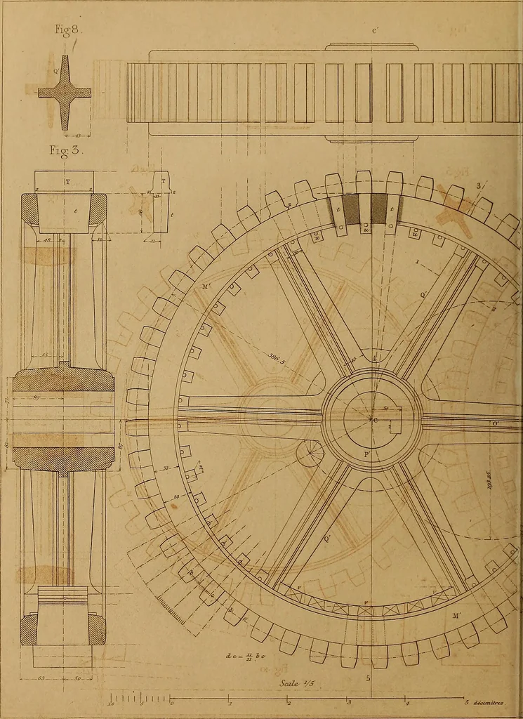 An illustration from The practical draughtsman's book of industrial design, and machinist's and engineer's drawing companion: forming a complete course of mechanical, engineering, and architectural drawing., 1857, leaf 285