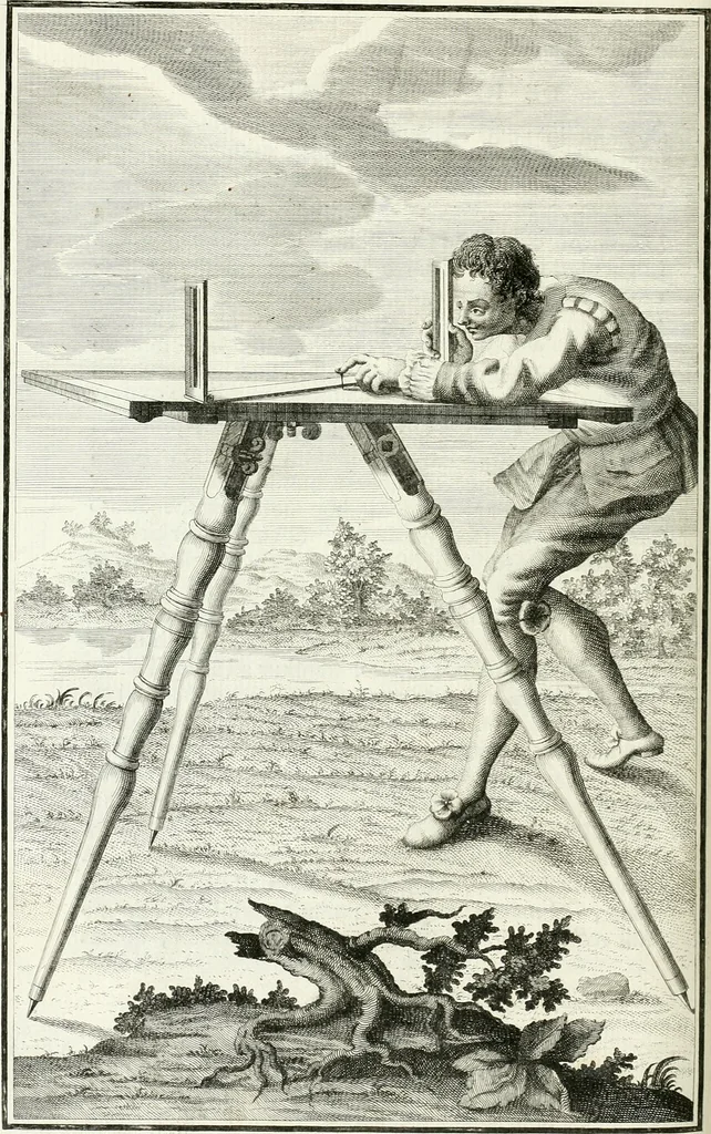 An illustration from De re ichnographica : cujus hodierna praxis exponitur, et propriis exemplis pluribus illustratur : inque varias, quae contingere possunt, ejusdem aberrationes, posito quoque calculo, inquiritur, 1751, leaf 51