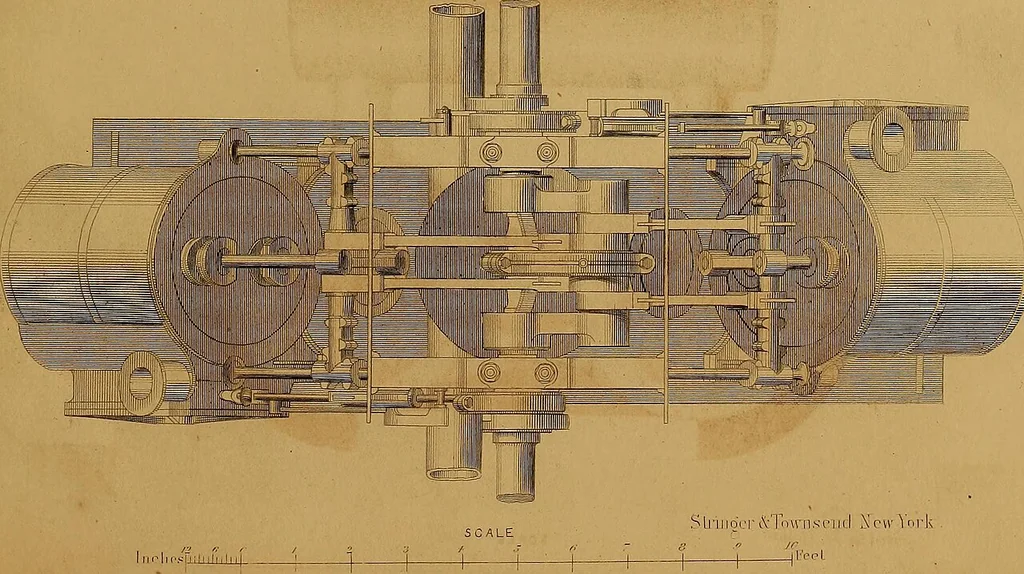An illustration from The practical draughtsman's book of industrial design, and machinist's and engineer's drawing companion: forming a complete course of mechanical, engineering, and architectural drawing., 1857, leaf 416