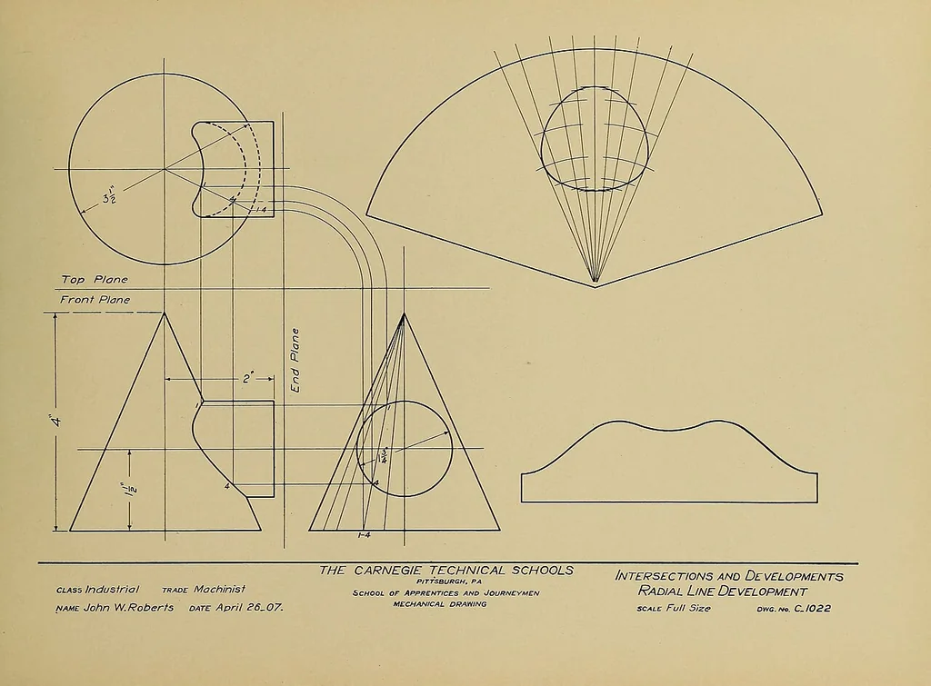 An illustration from Mechanical drawing for trade schools, 1909, leaf 66
