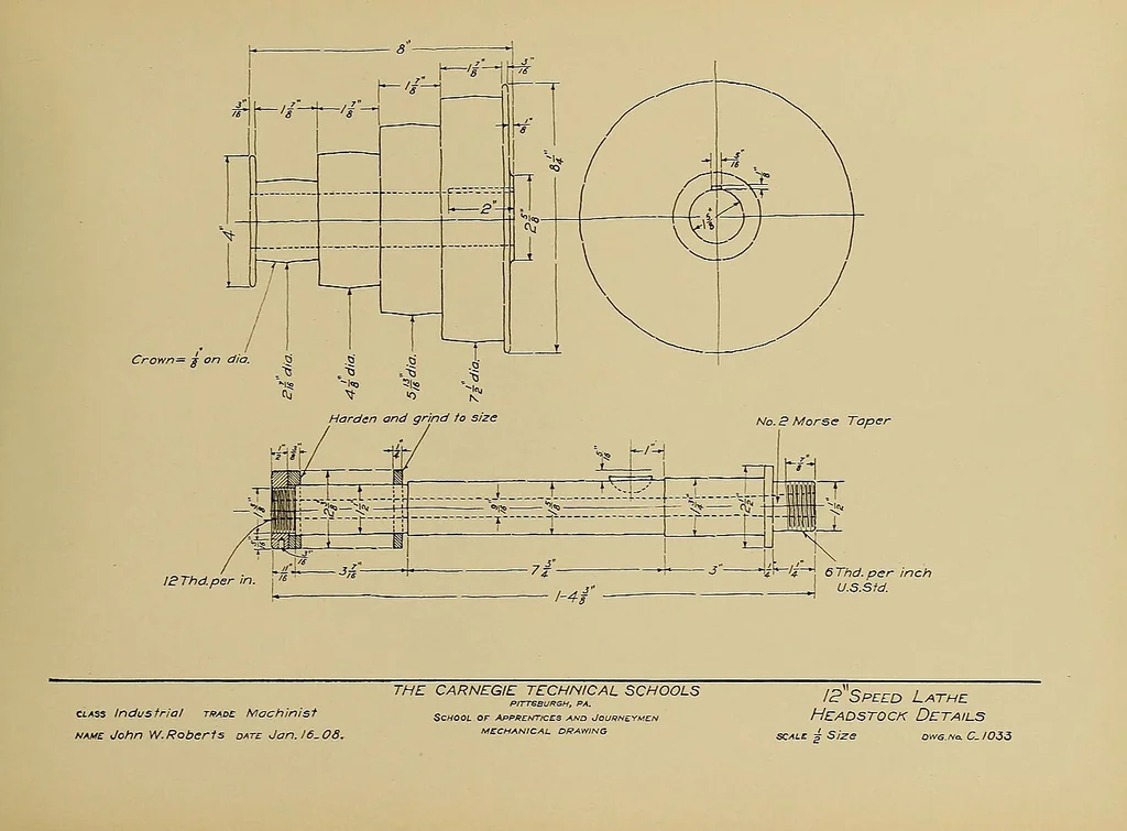An illustration from Mechanical drawing for trade schools, 1909, leaf 88
