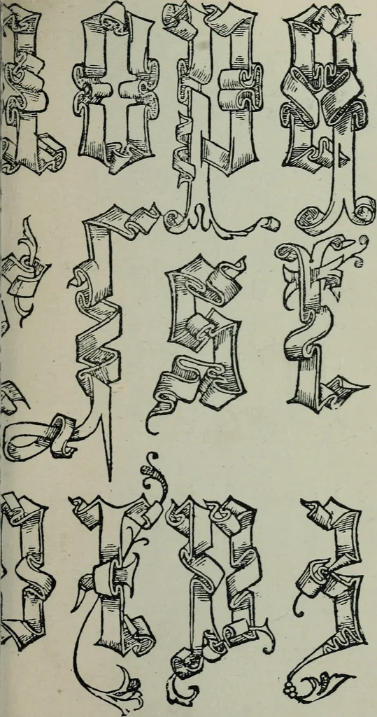 An illustration from Alphabets old and new, for the use of craftsmen : with an introductory essay on Art in the alphabet, 1898, leaf 124