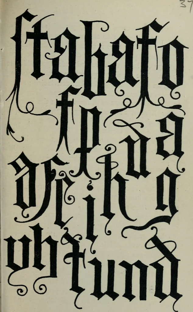 An illustration from Alphabets old and new, for the use of craftsmen : with an introductory essay on Art in the alphabet, 1898, leaf 68