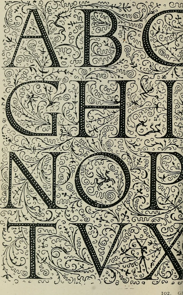 An illustration from Alphabets old and new, for the use of craftsmen : with an introductory essay on Art in the alphabet, 1898, leaf 139