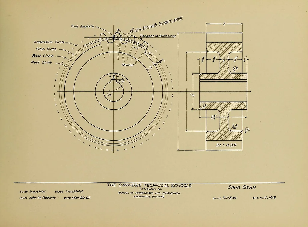 An illustration from Mechanical drawing for trade schools, 1909, leaf 58