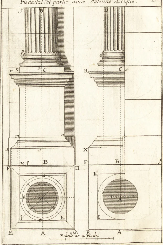 An illustration from Traité des pratiques geometrales et perspectives : enseignées dans l'Academie royale de la peinture et sculpture, 1665, leaf 123