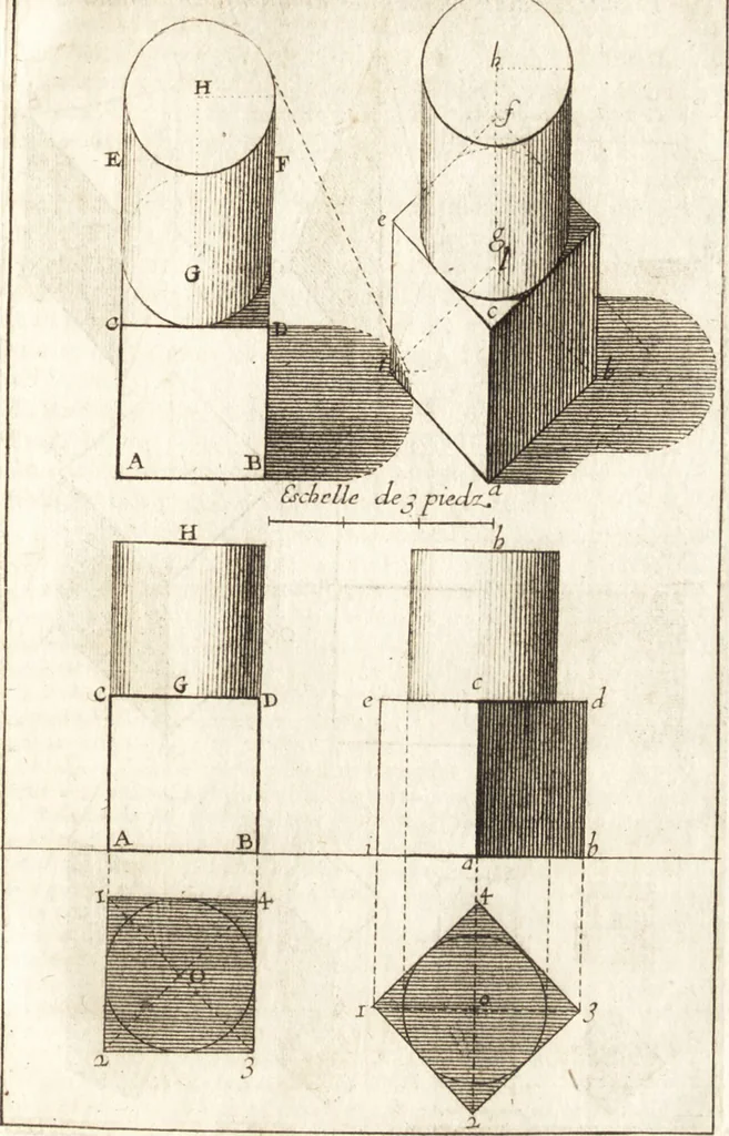 An illustration from Traité des pratiques geometrales et perspectives : enseignées dans l'Academie royale de la peinture et sculpture, 1665, leaf 114