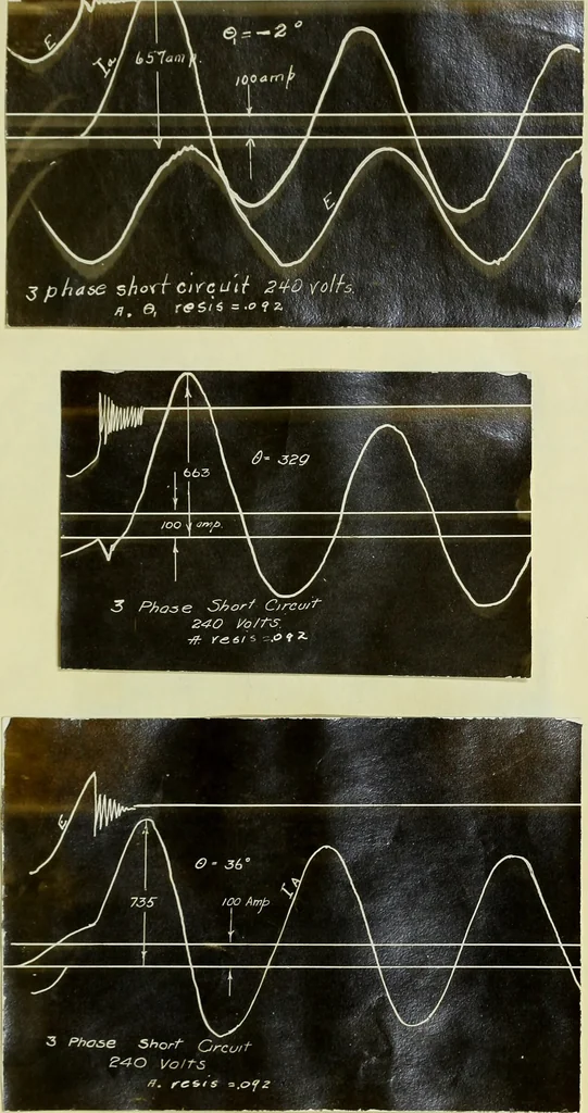 An illustration from The influence of varying reactance upon the short circuit phenomena in alternators, 1913, leaf 56