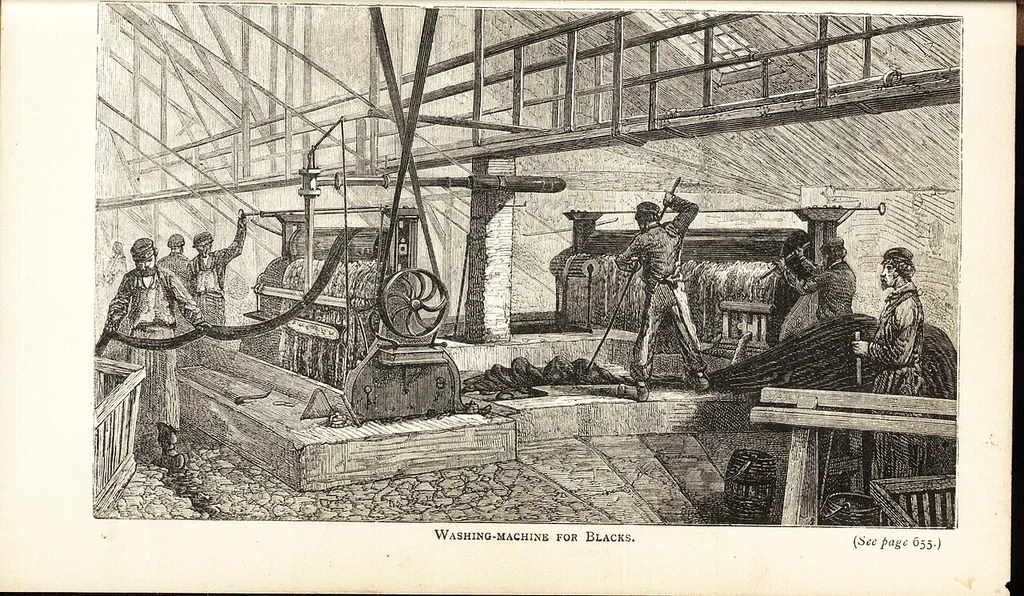 An illustration from A practical handbook of dyeing and calico-printing. With eleven page-plates, forty-seven specimens of dyed and printed fabrics, and thirty-eight woodcuts, 1874, leaf 656