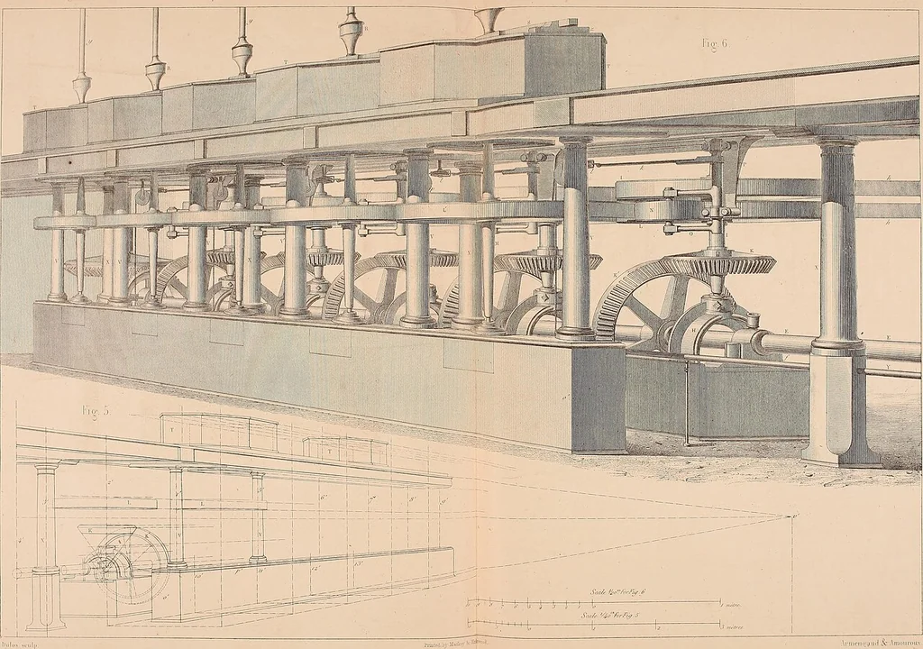An illustration from The practical draughtsman's book of industrial design, and machinist's and engineer's drawing companion: forming a complete course of mechanical, engineering, and architectural drawing, 1854, leaf 258