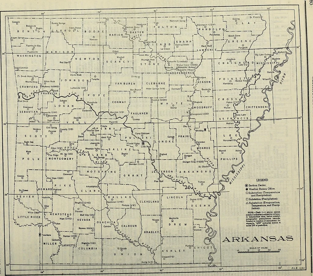 An illustration from Climatological data, Arkansas, 1896, leaf 405